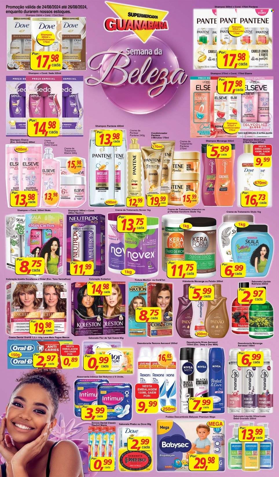 Folheto Supermercados Guanabara - 24/08/2024 - 26/08/2024. Página 1