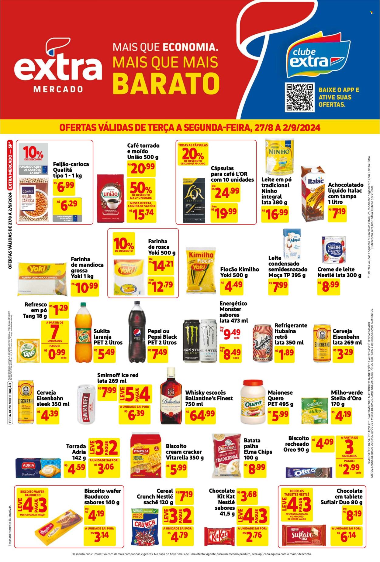 Folheto Mercado Extra - 27/08/2024 - 02/09/2024. Página 1