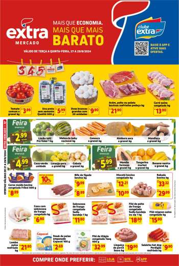 Folheto Mercado Extra - 27/08/2024 - 29/08/2024.