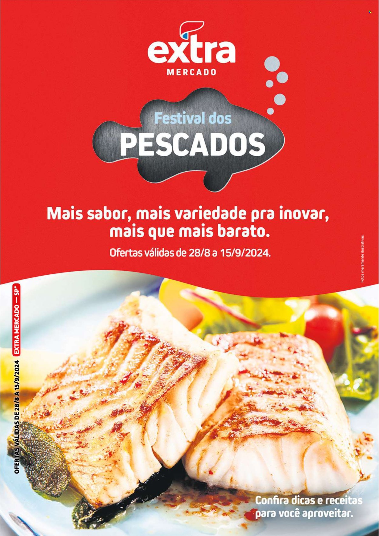 Folheto Mercado Extra - 28/08/2024 - 15/09/2024. Página 1