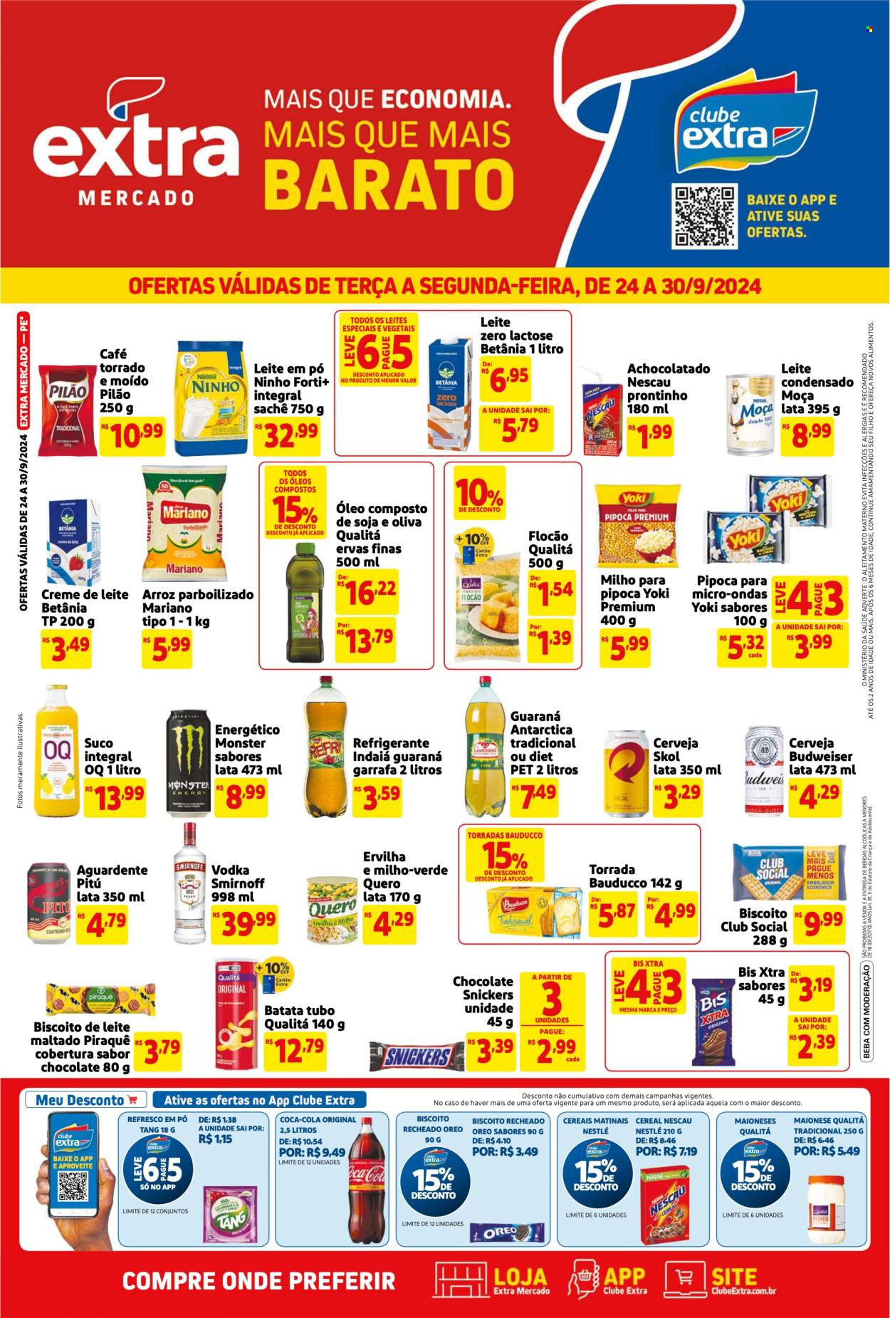 Folheto Mercado Extra - 24/09/2024 - 30/09/2024. Página 1