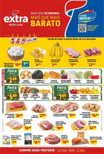Folheto Mercado Extra - 24/09/2024 - 26/09/2024.