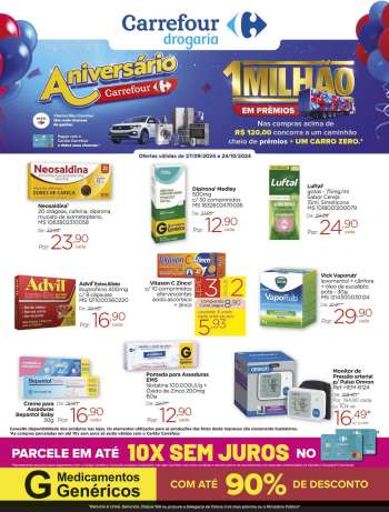 Folheto Carrefour Drogaria - 27/09/2024 - 24/10/2024.