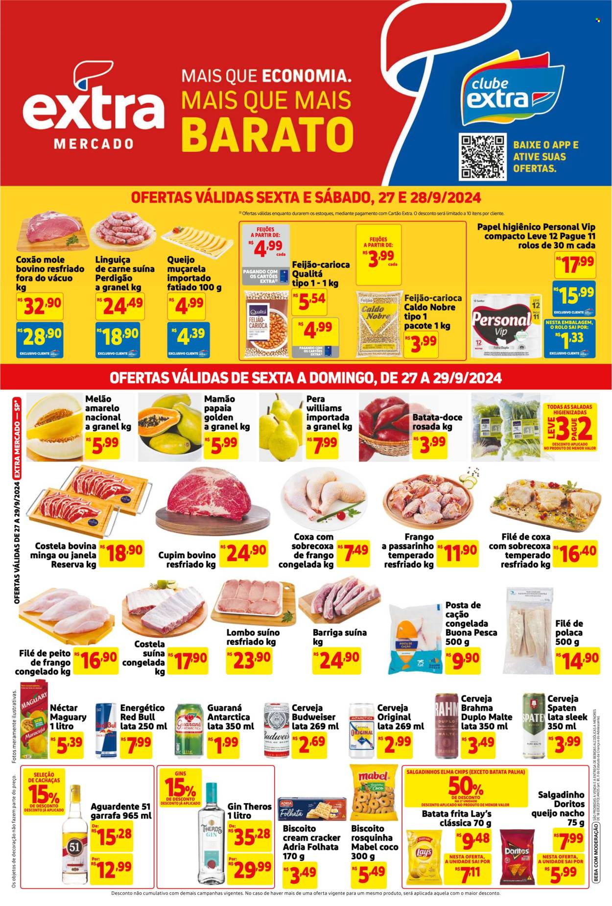 Folheto Mercado Extra - 27/09/2024 - 29/09/2024. Página 1