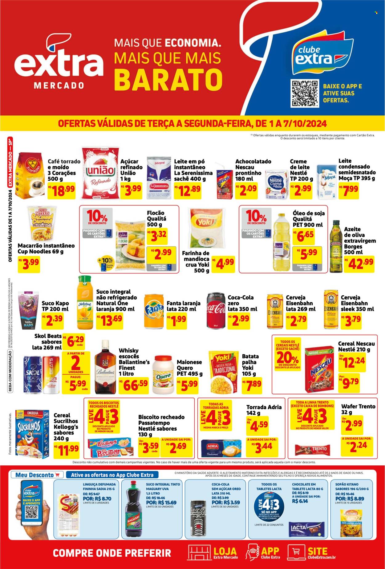 Folheto Mercado Extra - 01/10/2024 - 07/10/2024. Página 1
