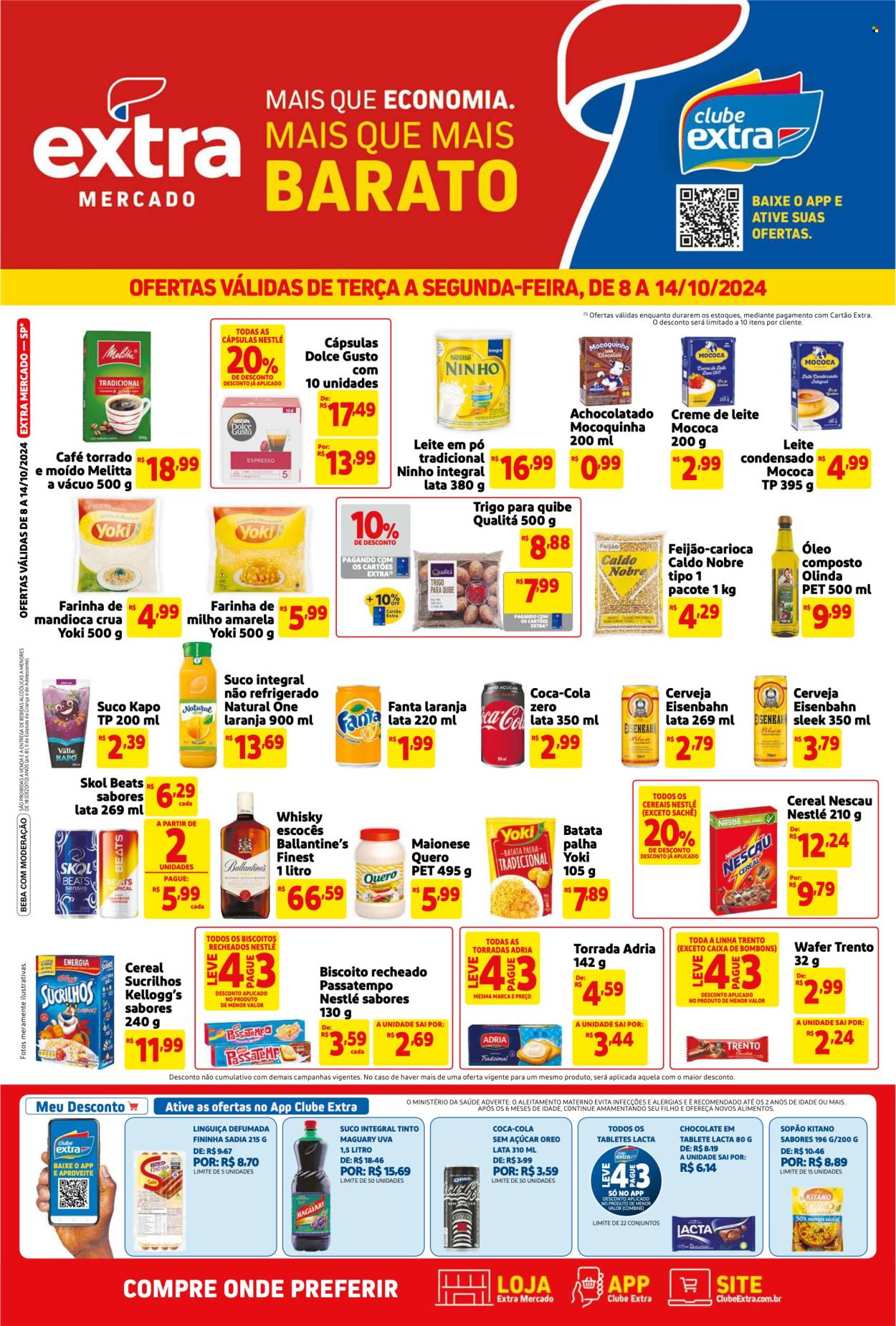 Folheto Mercado Extra - 08/10/2024 - 14/10/2024. Página 1