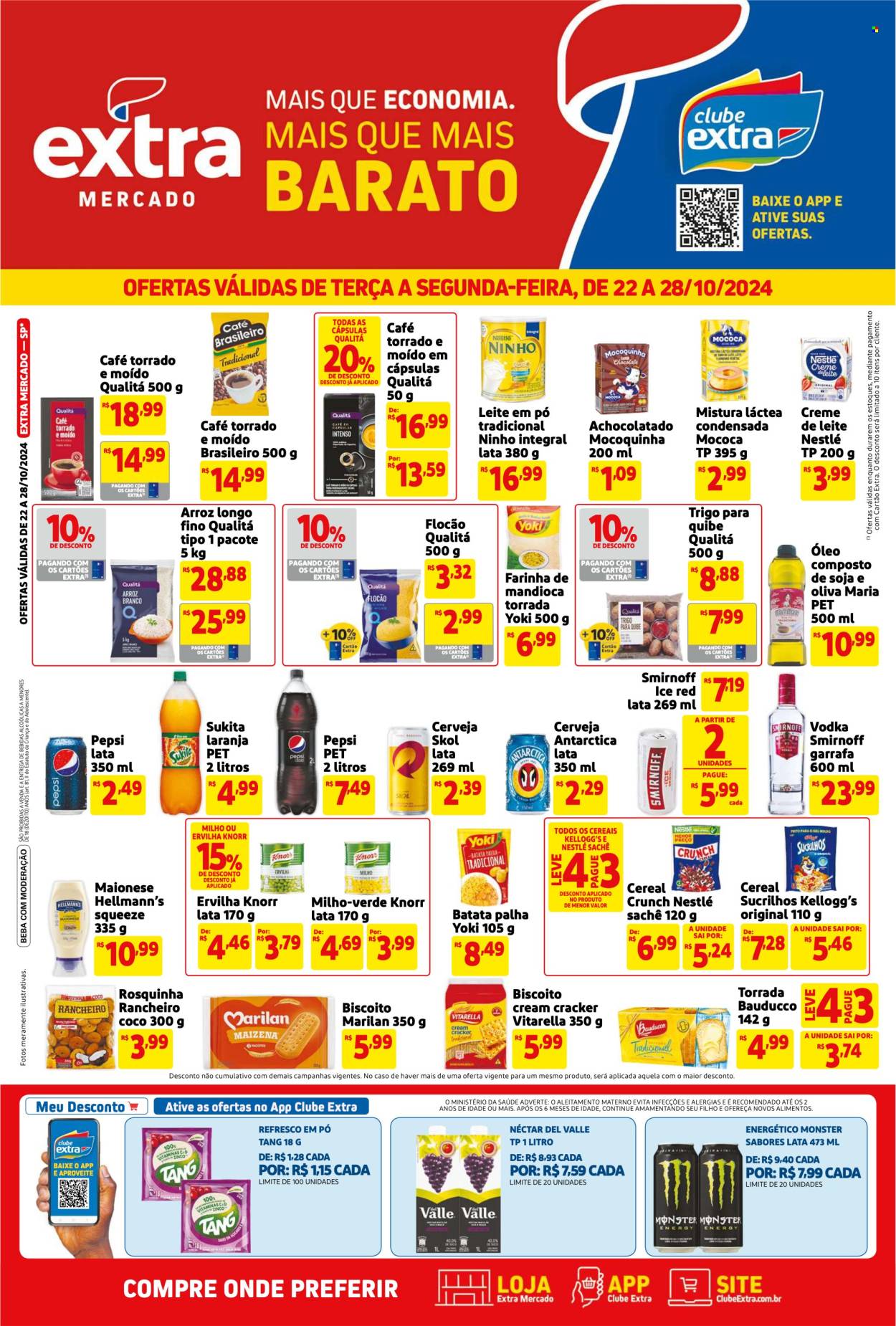 Folheto Mercado Extra - 22/10/2024 - 28/10/2024. Página 1