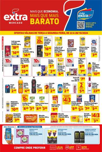 Folheto Mercado Extra - 22/10/2024 - 28/10/2024.