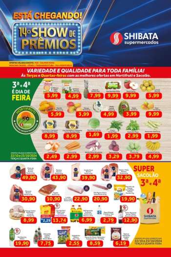 Folheto Shibata Supermercados - 22/10/2024 - 28/10/2024.