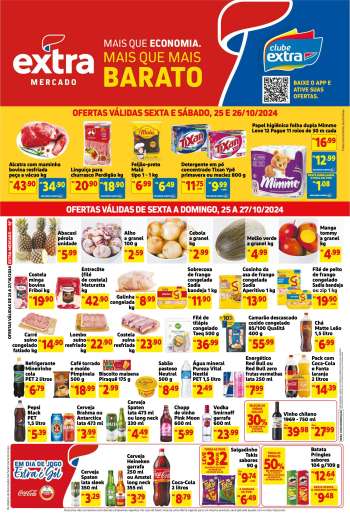 Folheto Mercado Extra - 25/10/2024 - 27/10/2024.