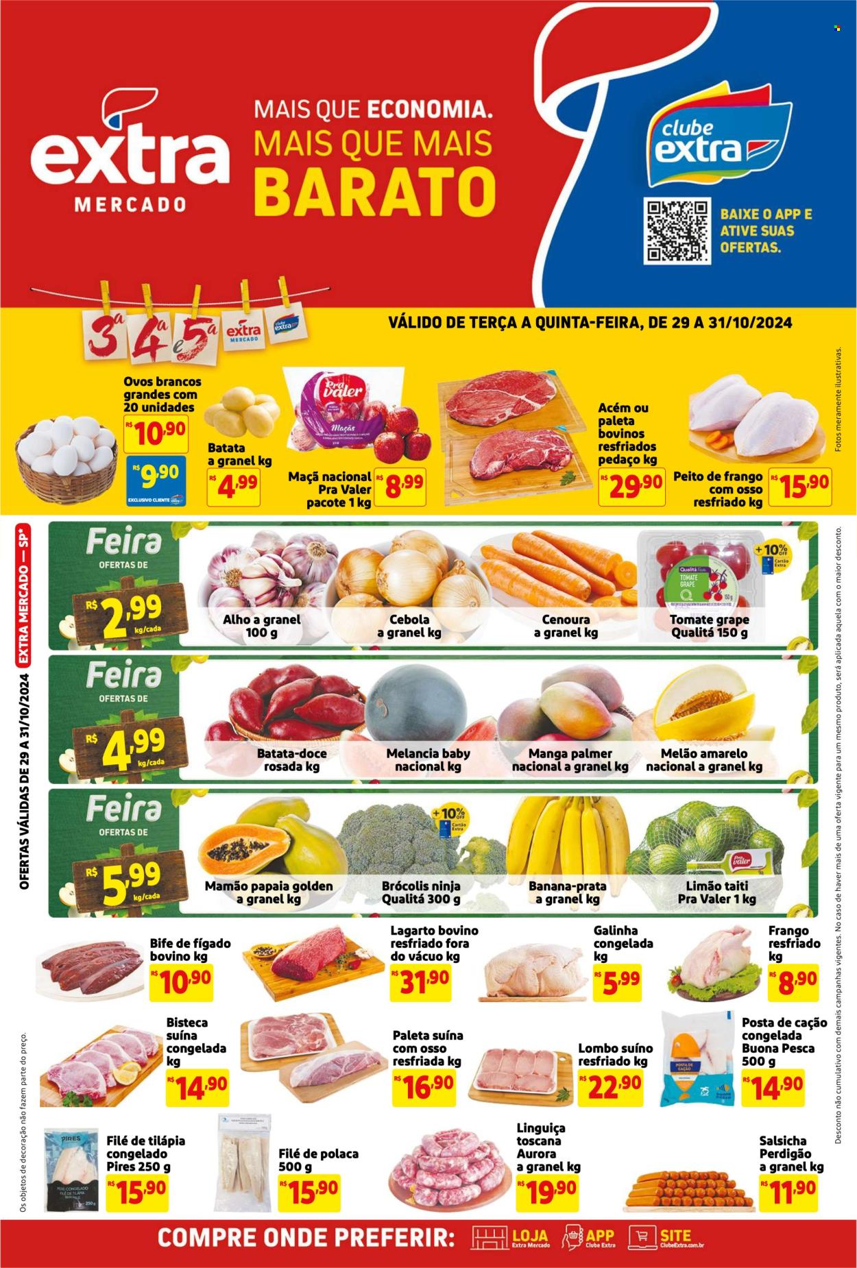 Folheto Mercado Extra - 29/10/2024 - 31/10/2024. Página 1