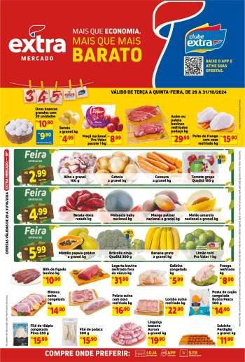 Folheto Mercado Extra - 29/10/2024 - 31/10/2024.