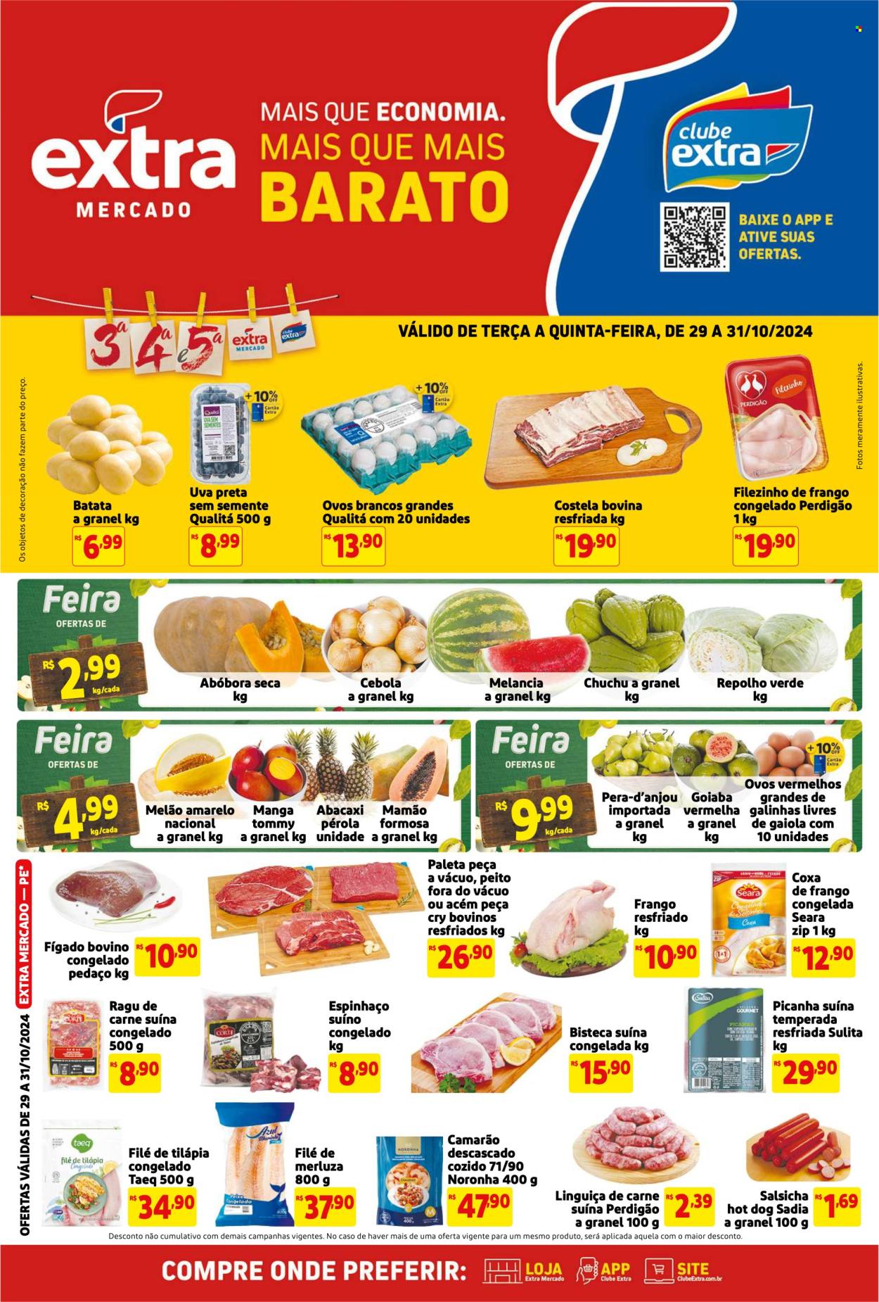 Folheto Mercado Extra - 29/10/2024 - 31/10/2024. Página 1