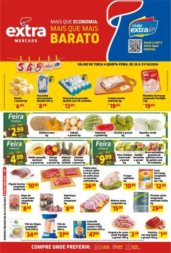 Folheto Mercado Extra - 29/10/2024 - 31/10/2024.