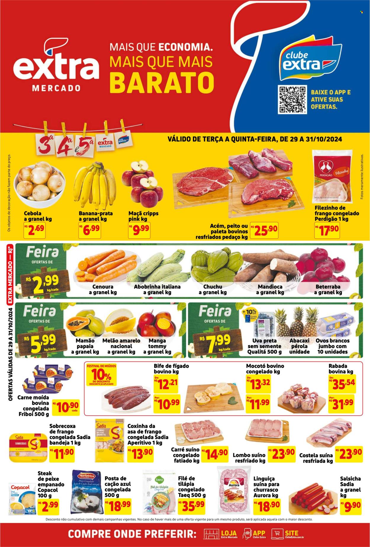 Folheto Mercado Extra - 29/10/2024 - 31/10/2024. Página 1