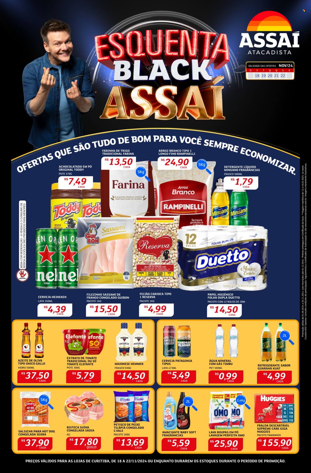 Folheto Assaí Atacadista - 18/11/2024 - 22/11/2024. Página 1