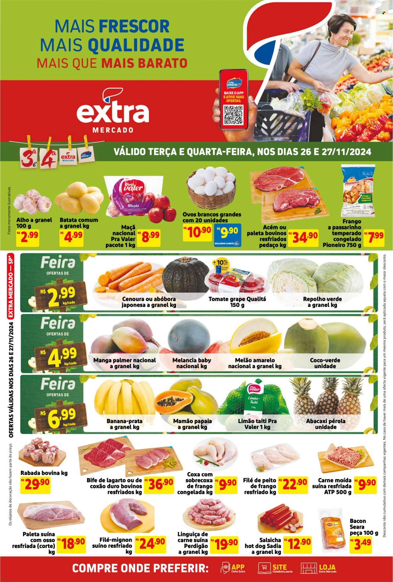 Folheto Mercado Extra - 26/11/2024 - 27/11/2024. Página 1