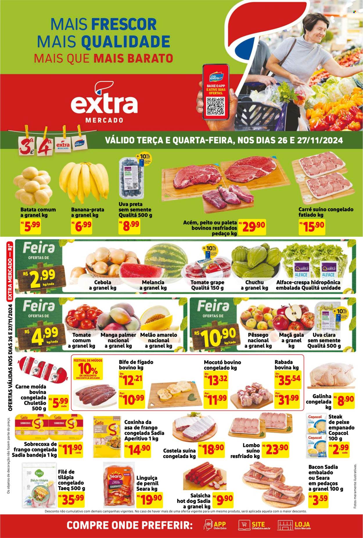 Folheto Mercado Extra - 26/11/2024 - 27/11/2024. Página 1