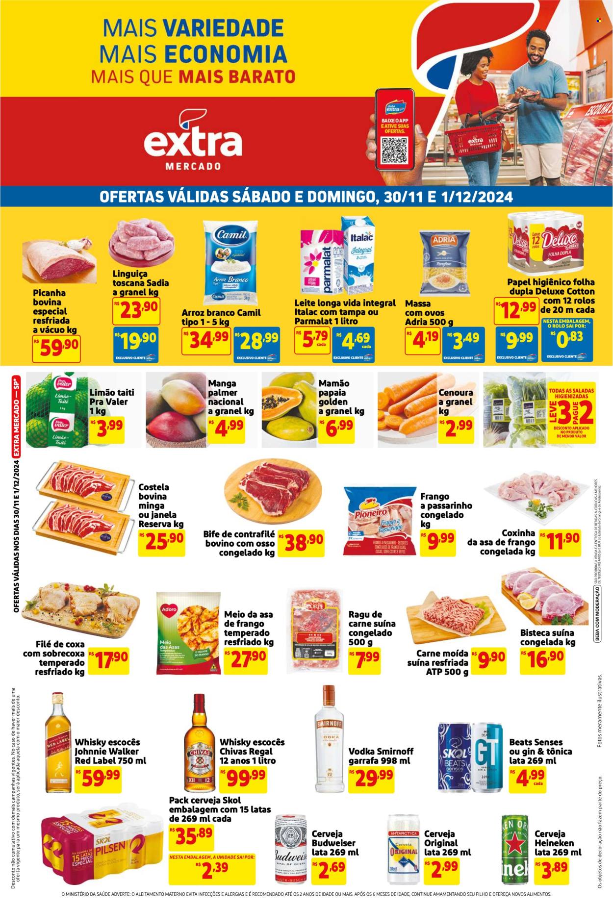 Folheto Mercado Extra - 30/11/2024 - 01/12/2024. Página 1