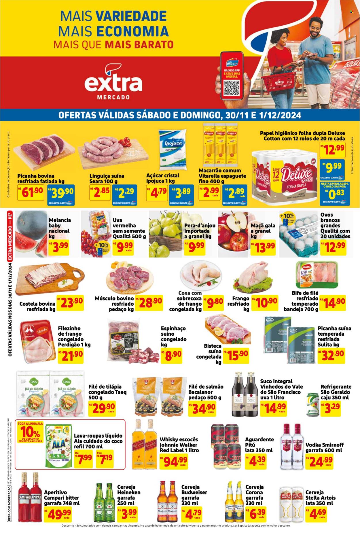 Folheto Mercado Extra - 30/11/2024 - 01/12/2024. Página 1