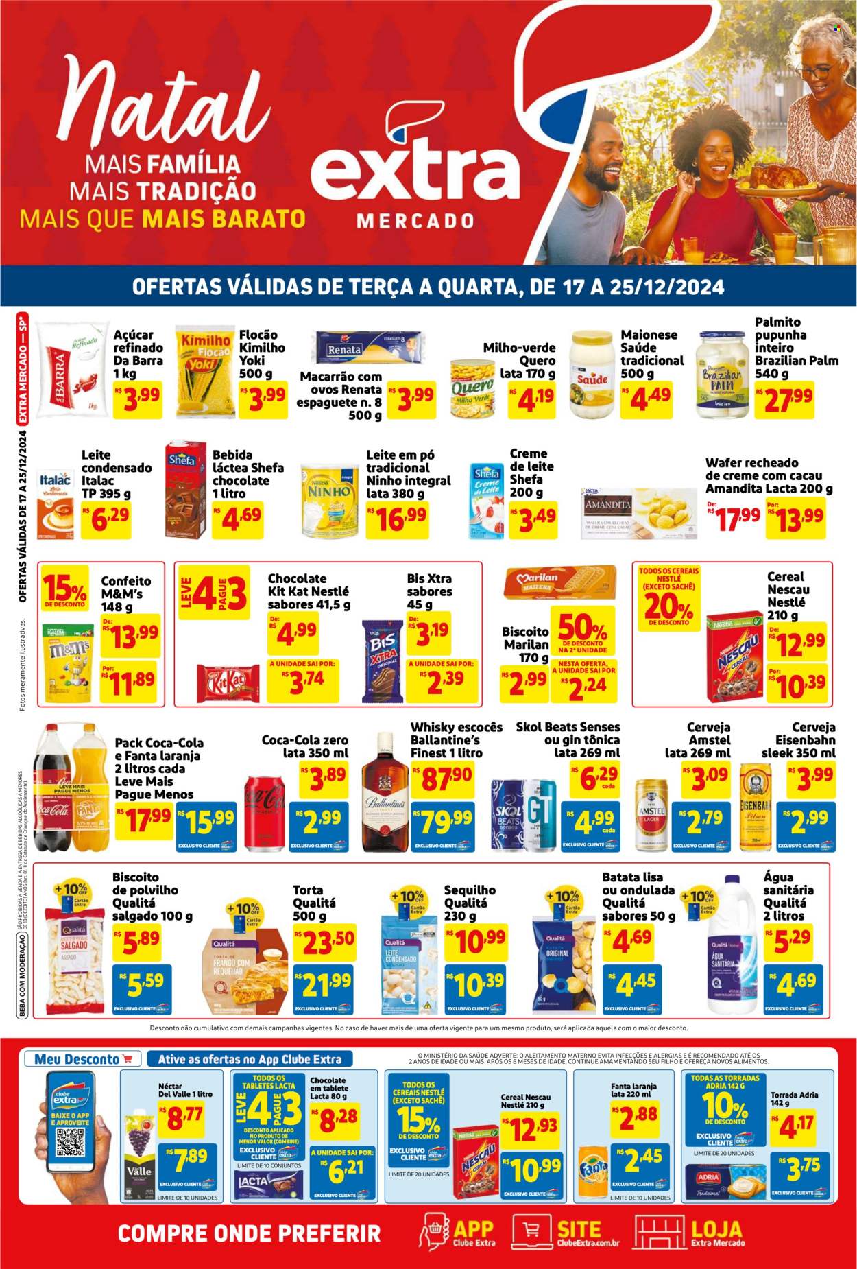 Folheto Mercado Extra - 17/12/2024 - 25/12/2024. Página 1