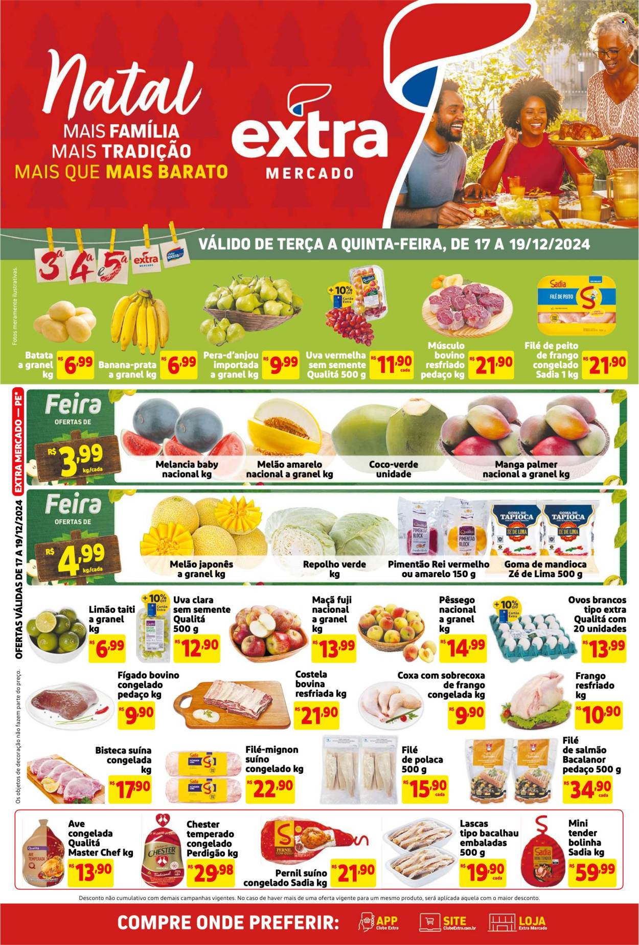 Folheto Mercado Extra - 17/12/2024 - 19/12/2024. Página 1