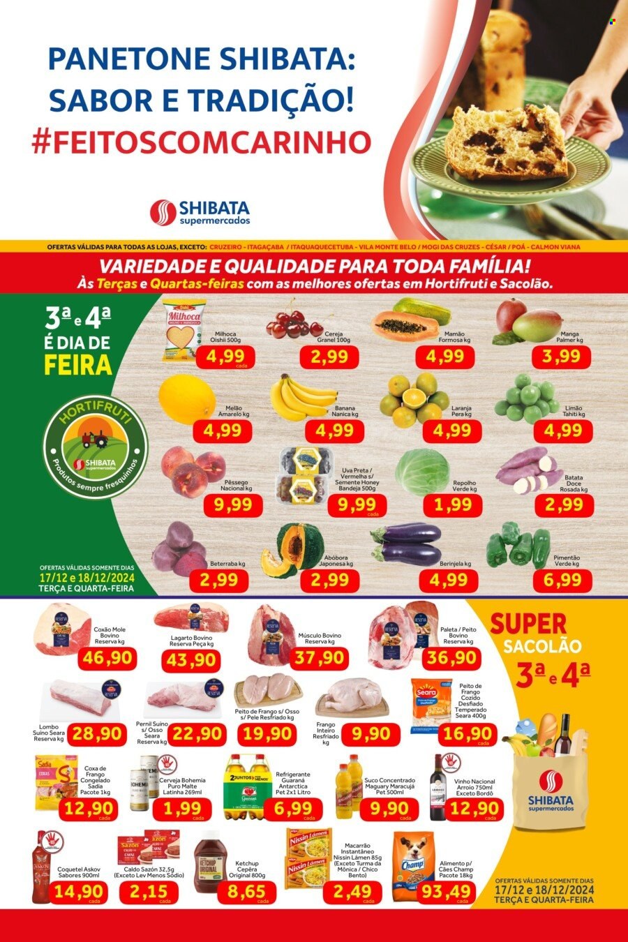 Folheto Shibata Supermercados - 17/12/2024 - 25/12/2024. Página 1