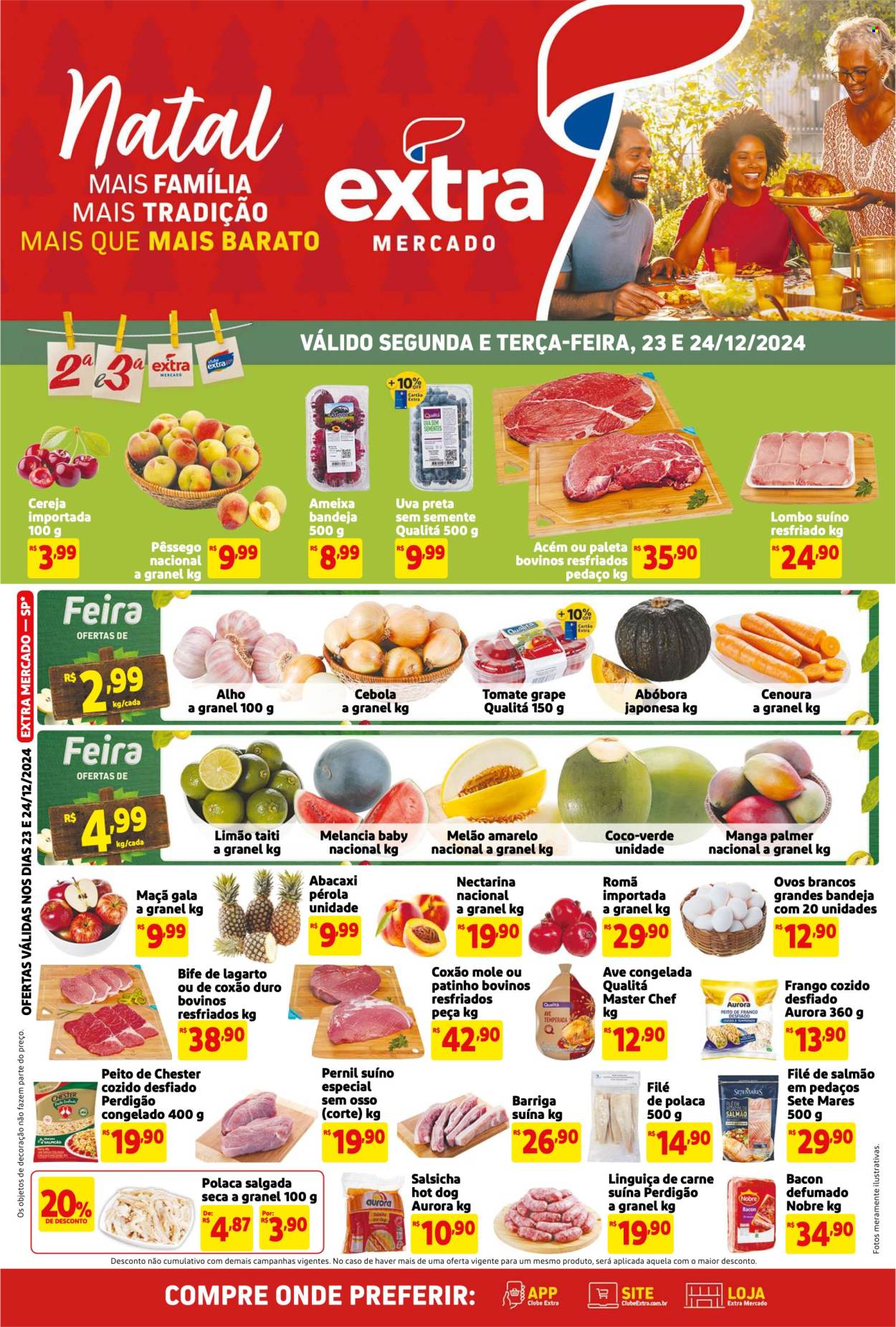 Folheto Mercado Extra - 23/12/2024 - 24/12/2024. Página 1