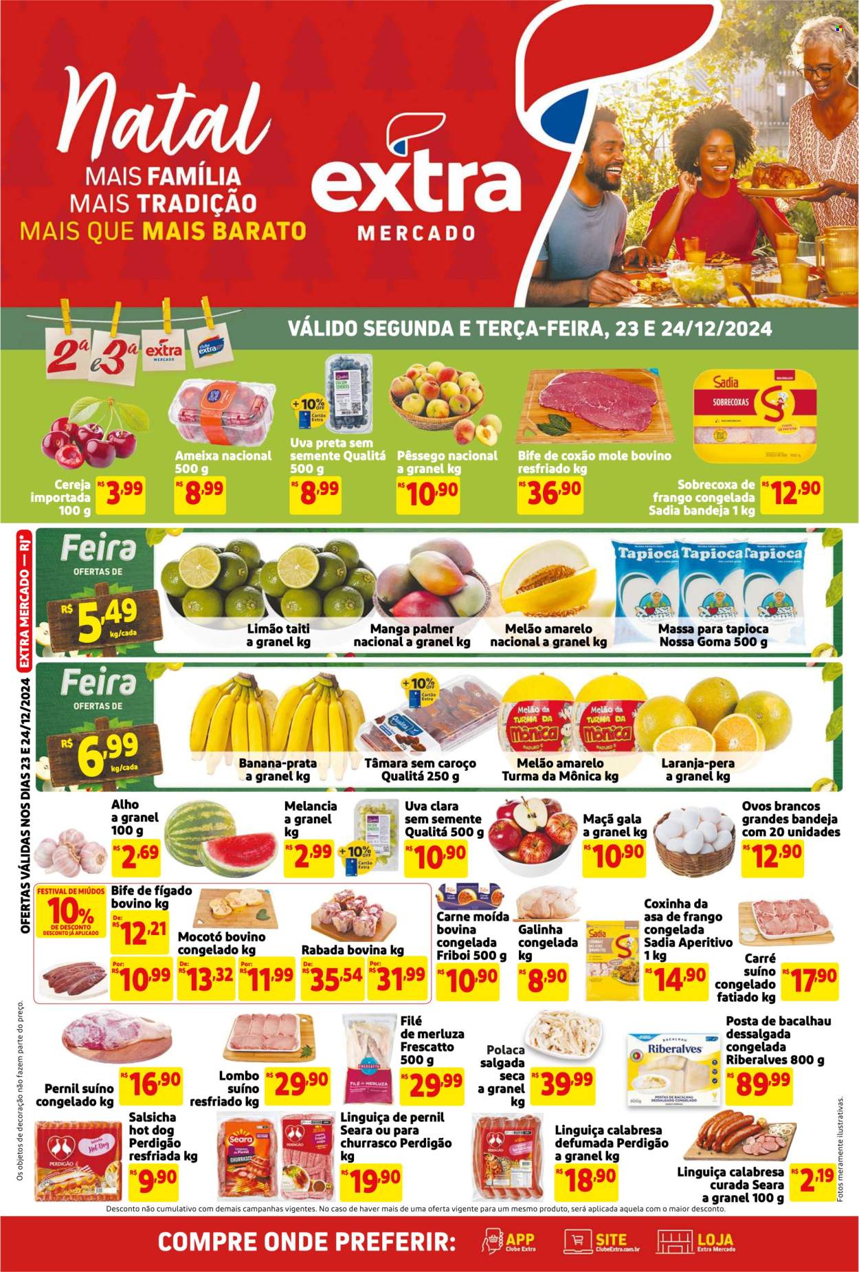 Folheto Mercado Extra - 23/12/2024 - 24/12/2024. Página 1