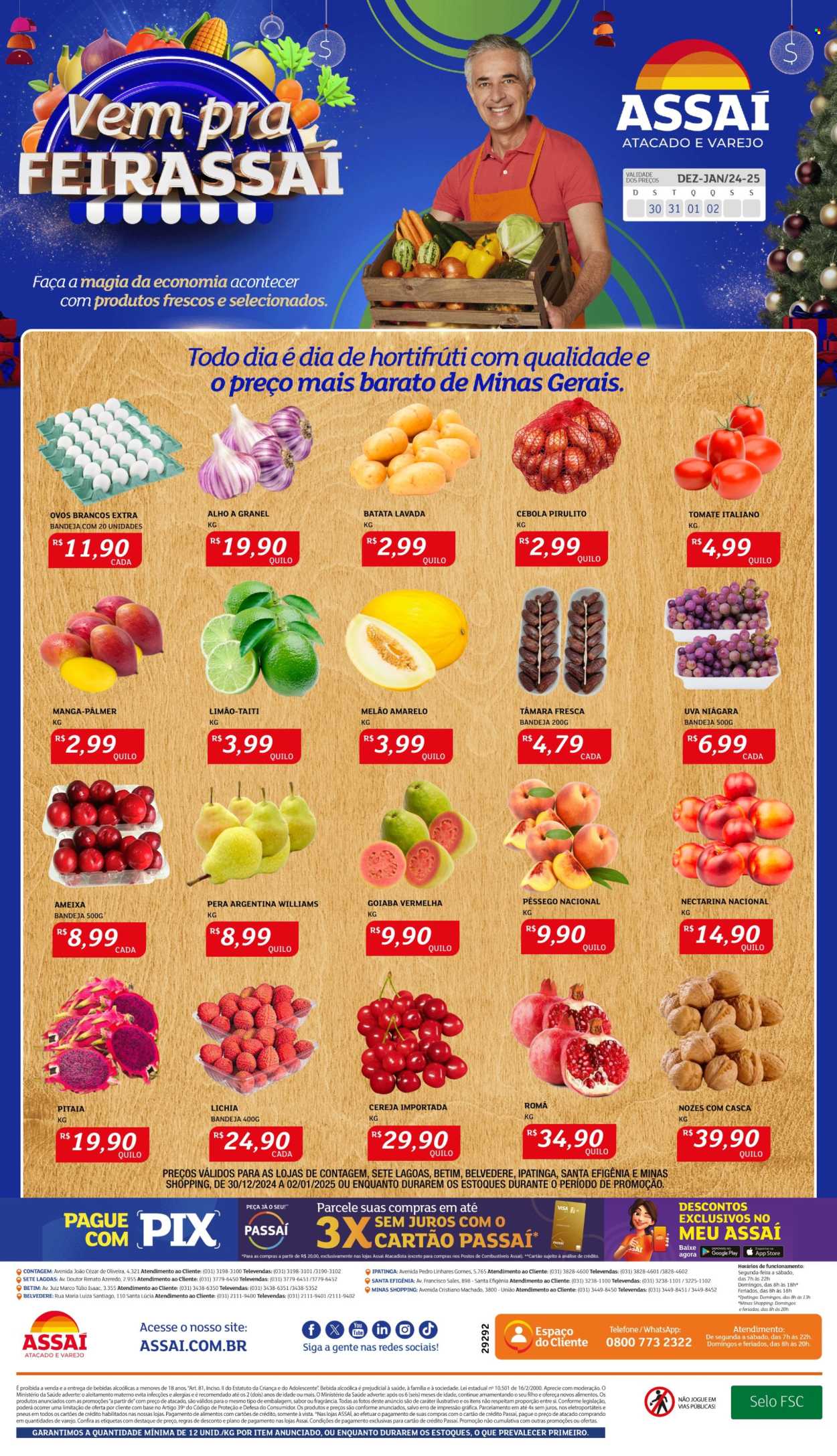Folheto Assaí Atacadista - 30/12/2024 - 02/01/2025. Página 1