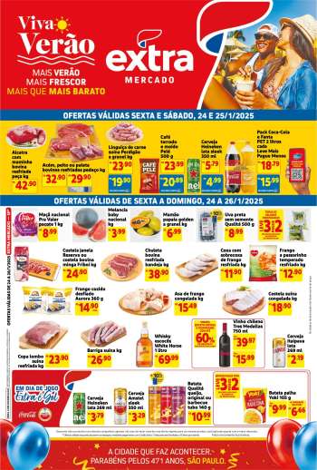 Folheto Mercado Extra - 24/01/2025 - 26/01/2025.