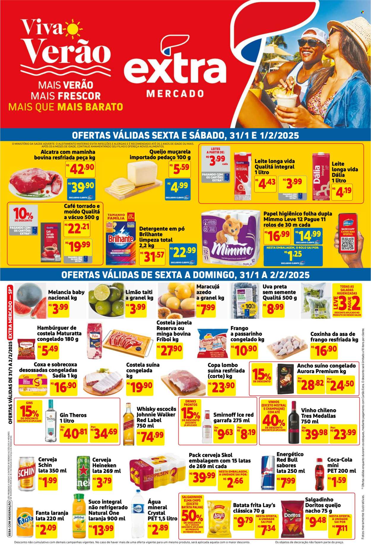 Folheto Mercado Extra - 31/01/2025 - 02/02/2025. Página 1