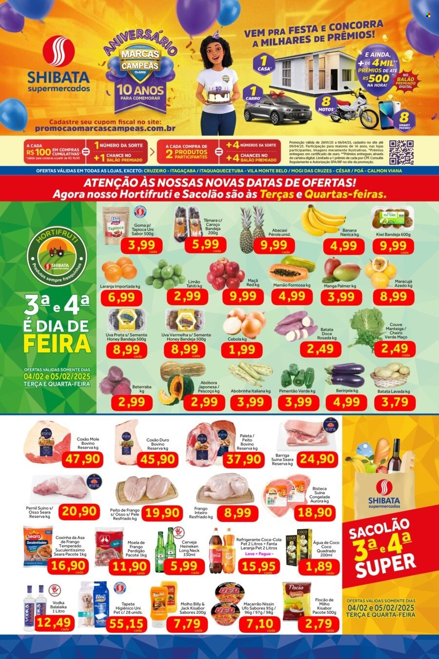Folheto Shibata Supermercados - 04/02/2025 - 10/02/2025. Página 1