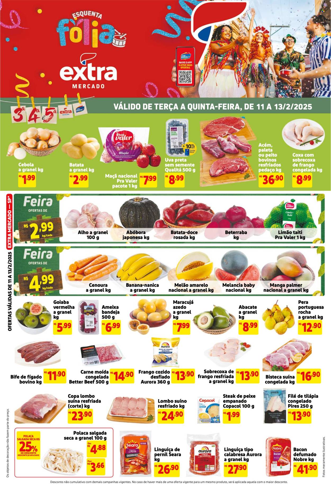 Folheto Mercado Extra - 11/02/2025 - 13/02/2025. Página 1