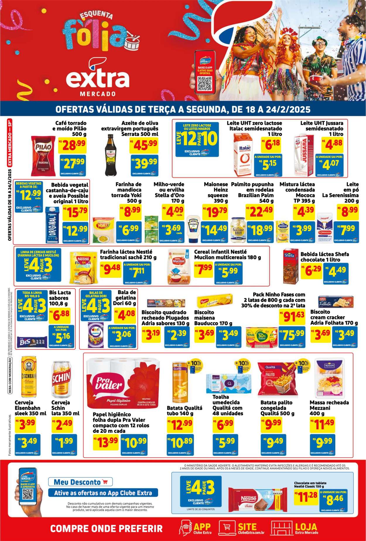 Folheto Mercado Extra - 18/02/2025 - 24/02/2025. Página 1