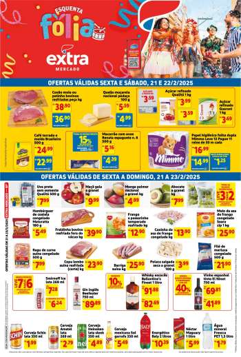 Folheto Mercado Extra - 21/02/2025 - 23/02/2025.