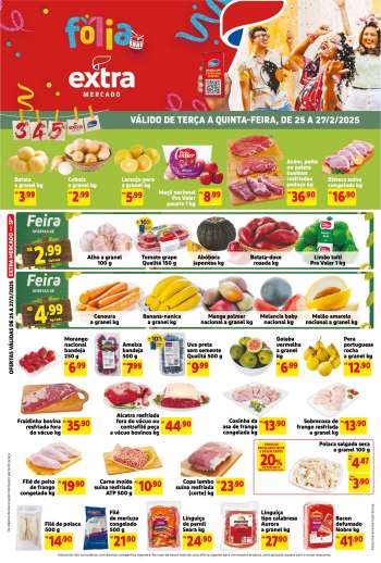 Folheto Mercado Extra - 25/02/2025 - 27/02/2025.