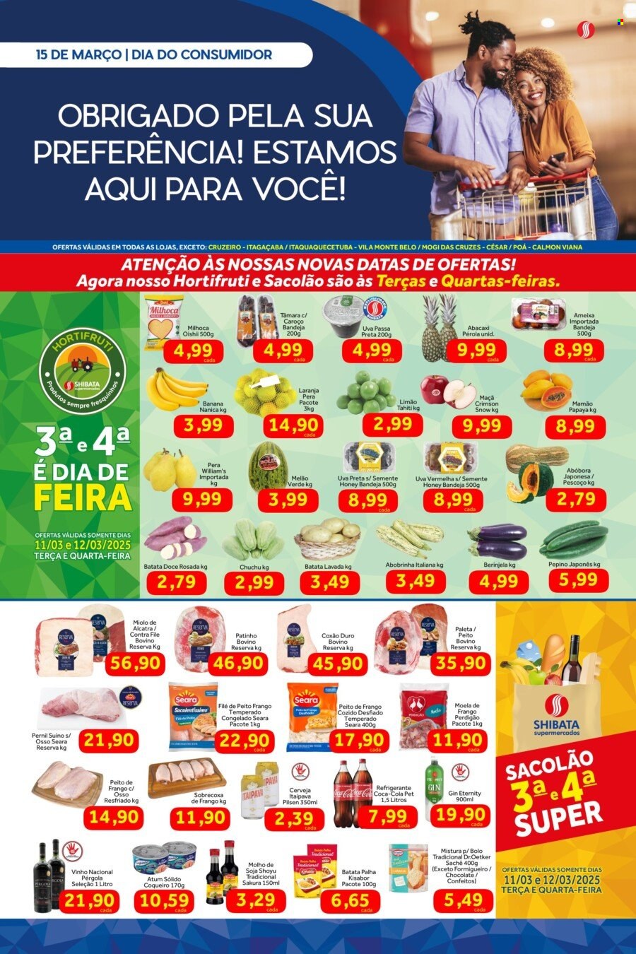 Folheto Shibata Supermercados - 11/03/2025 - 17/03/2025. Página 1
