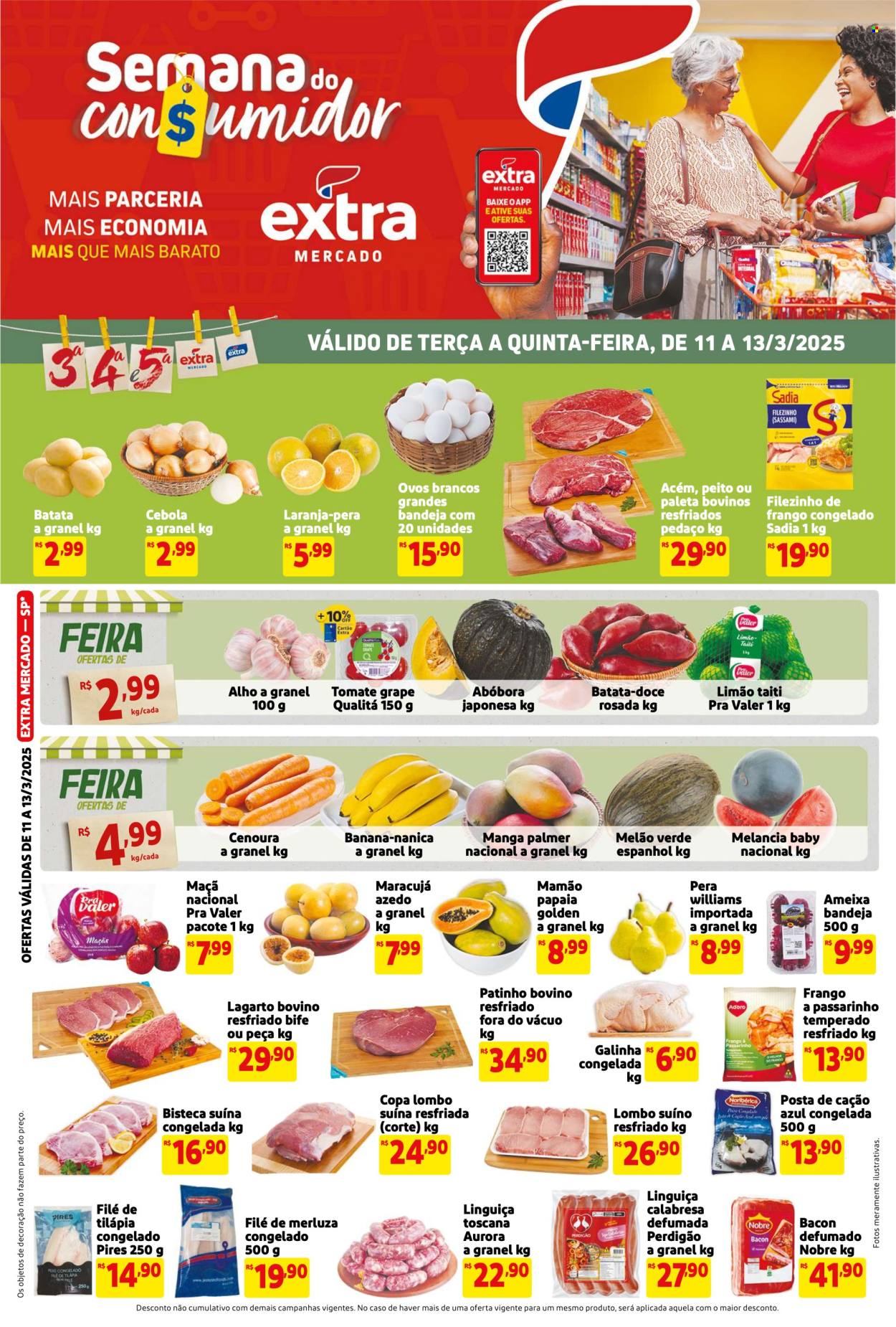 Folheto Mercado Extra - 11/03/2025 - 13/03/2025. Página 1