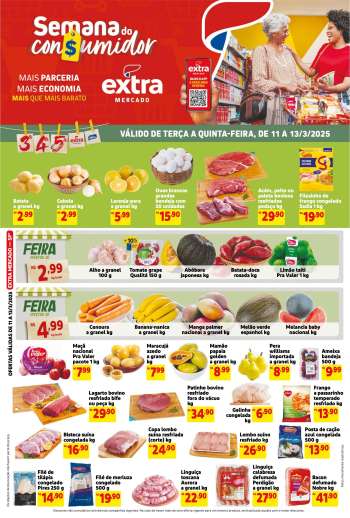 Folheto Mercado Extra - 11/03/2025 - 13/03/2025.