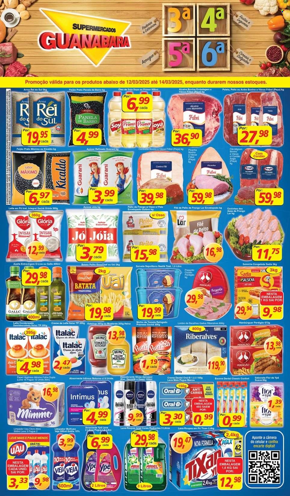 Folheto Supermercados Guanabara - 12/03/2025 - 14/03/2025. Página 1