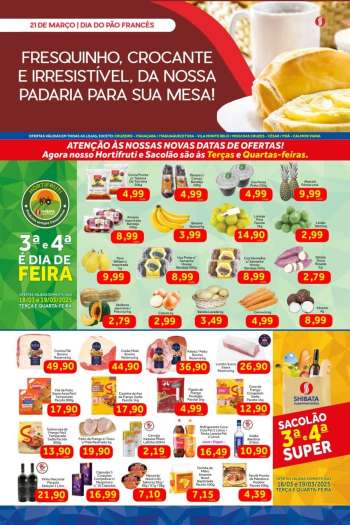 Folheto Shibata Supermercados - 18/03/2025 - 24/03/2025.