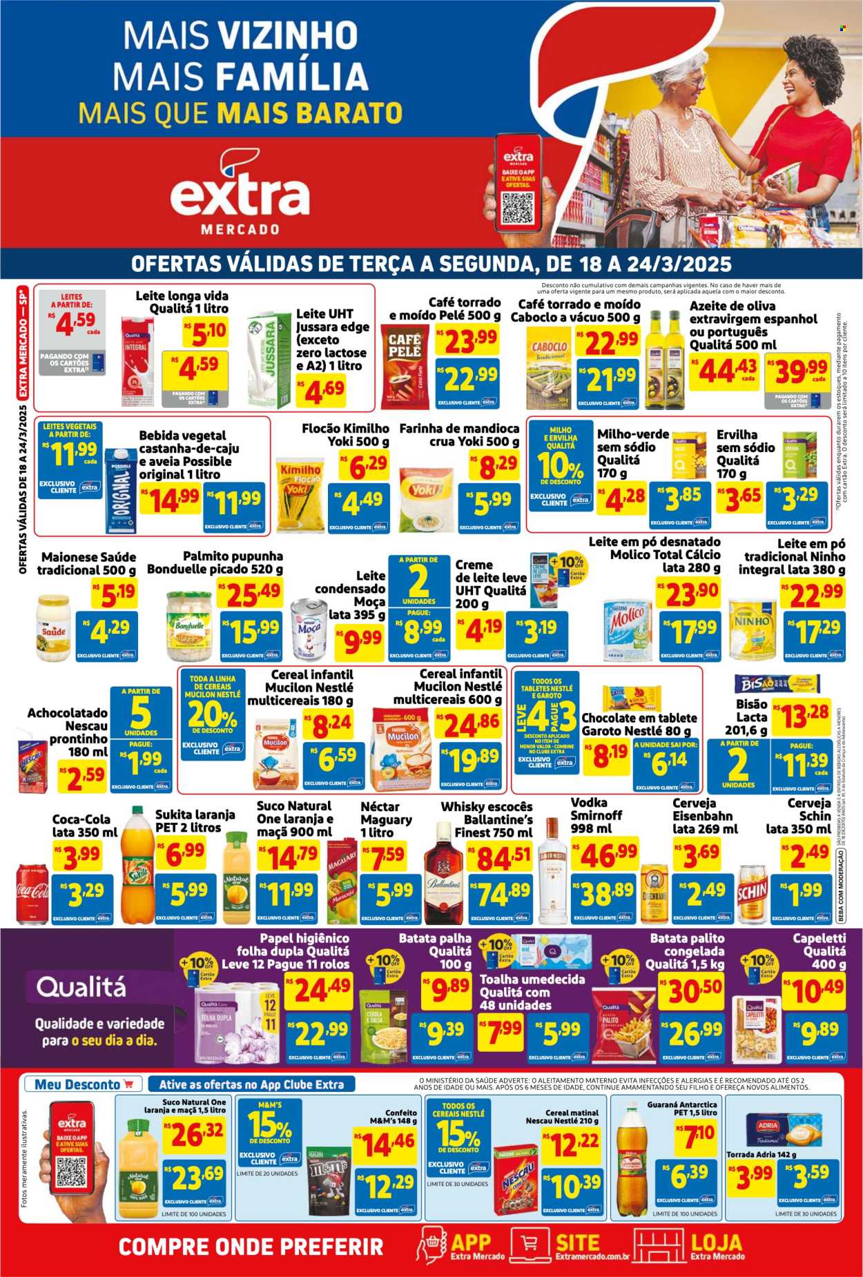 Folheto Mercado Extra - 18/03/2025 - 24/03/2025. Página 1