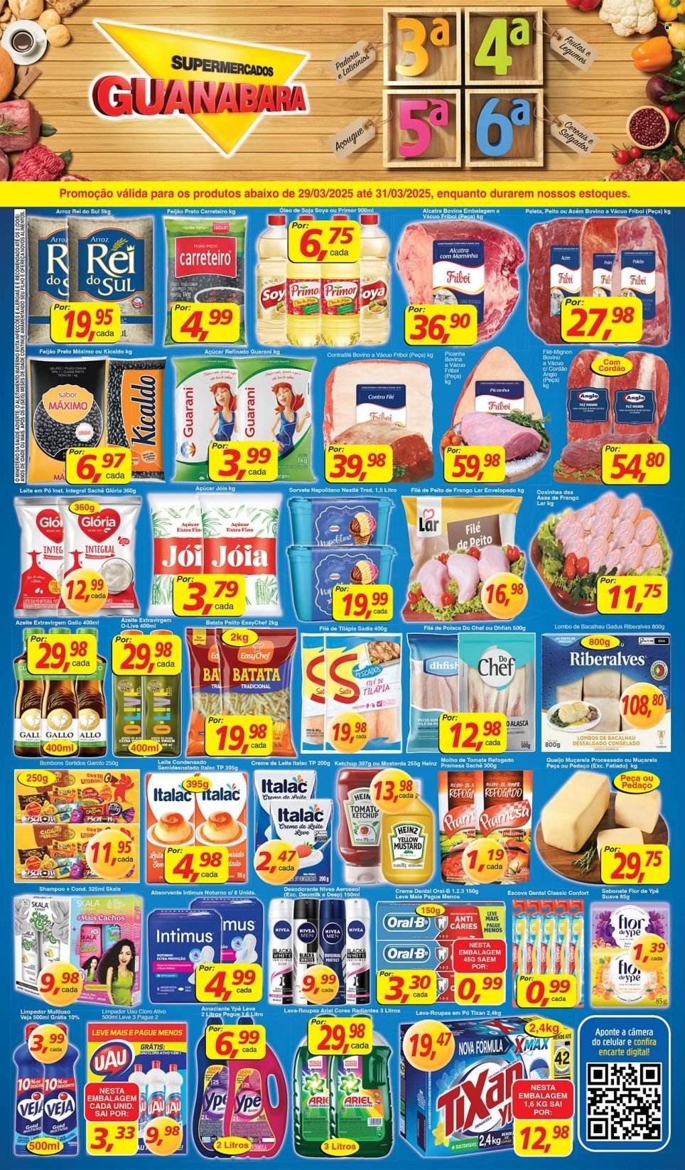 Folheto Supermercados Guanabara - 29/03/2025 - 31/03/2025. Página 1