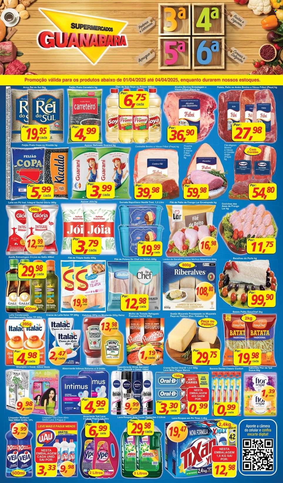 Folheto Supermercados Guanabara - 01/04/2025 - 04/04/2025. Página 1