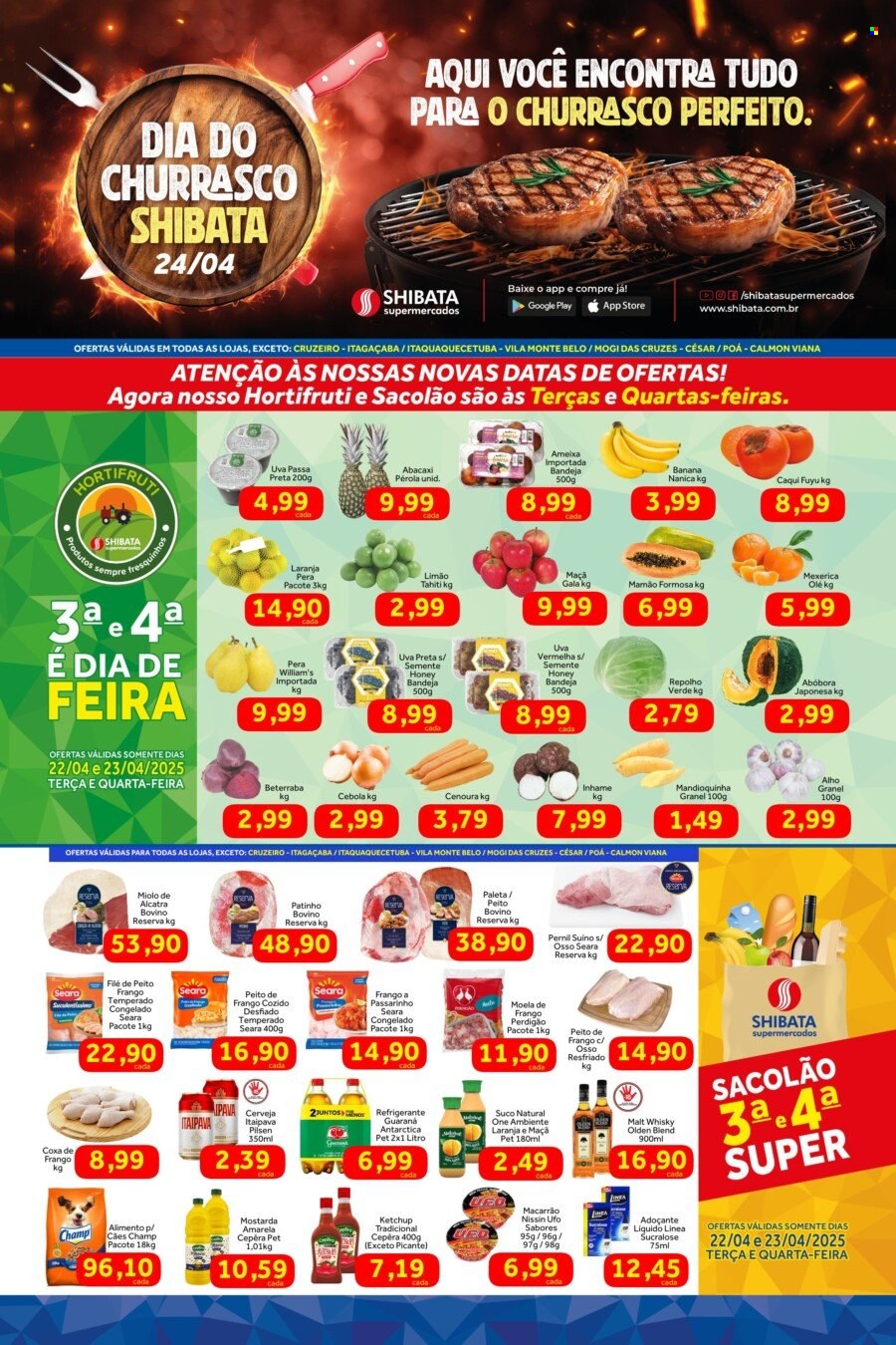 Folheto Shibata Supermercados - 22/04/2025 - 28/04/2025. Página 1