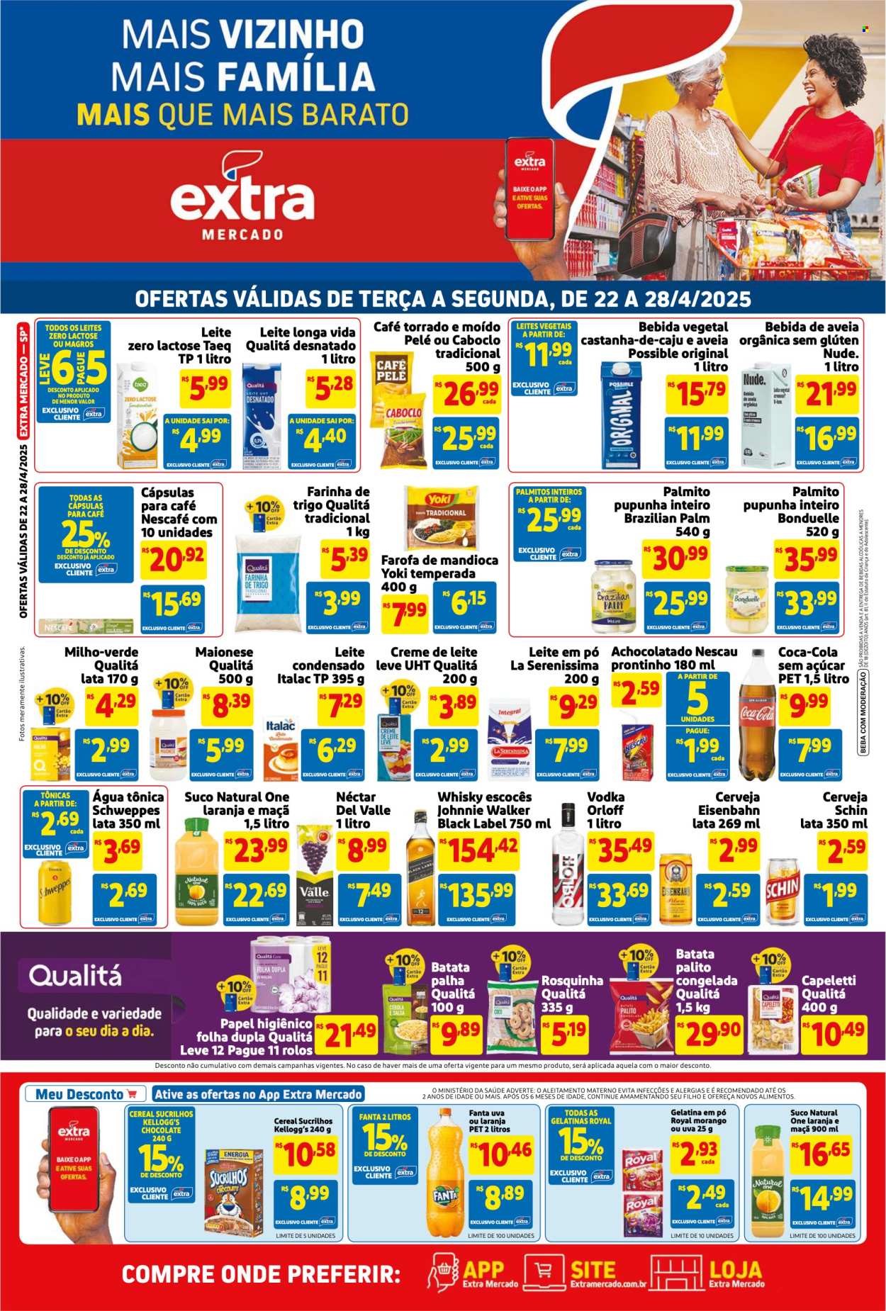 Folheto Mercado Extra - 22/04/2025 - 28/04/2025. Página 1