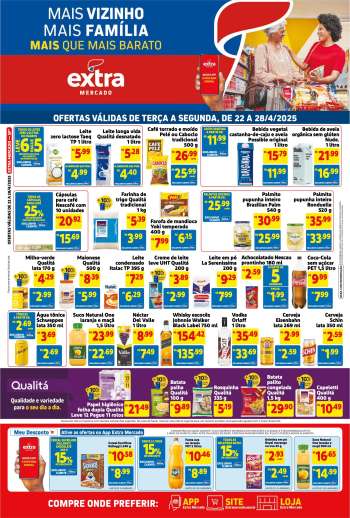 Folheto Mercado Extra - 22/04/2025 - 28/04/2025.