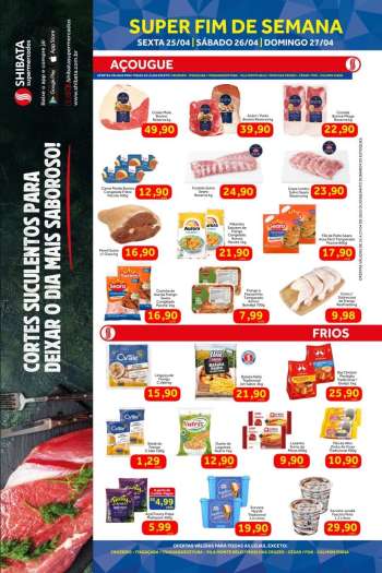 Folheto Shibata Supermercados - 25/04/2025 - 27/04/2025.