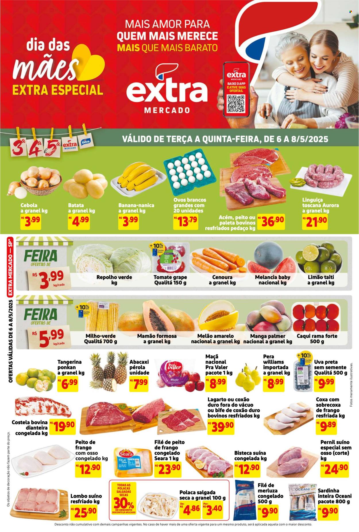 Folheto Mercado Extra - 06/05/2025 - 08/05/2025. Página 1